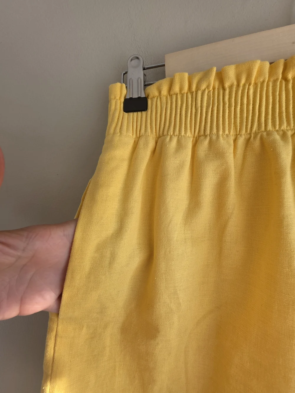 J.Crew Scalloped Linen-Cotton Blend Mini Skirt Yellow Pockets 0 Like New - Picture 4 of 11